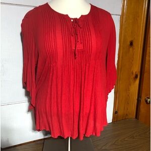 Style & Co 3X red ladies peasant looking top in red 29” L 24” p2p